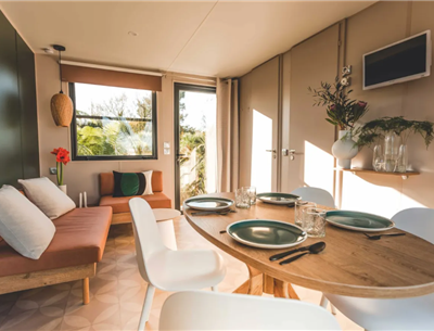mobil-home Cottage à louer cote jardin premium camping Kost Ar Moor fouesnant bretagne