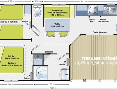 mobil-home à louer - camping kost-ar-moor Fouesnant Finistere