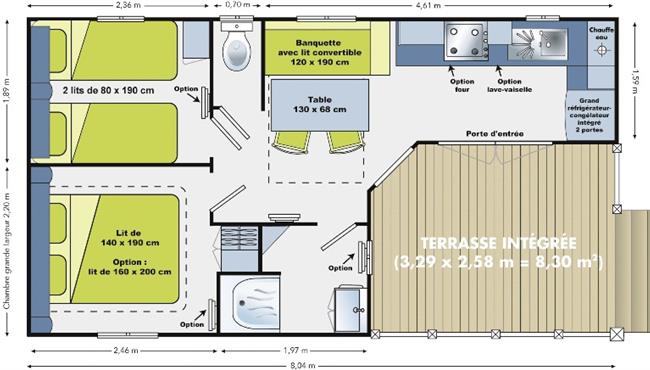 mobil-home à louer - camping kost-ar-moor Fouesnant Finistere