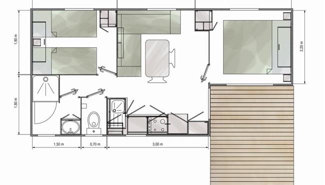 mobil-home déclik  Fouesnant - Camping kost ar moor