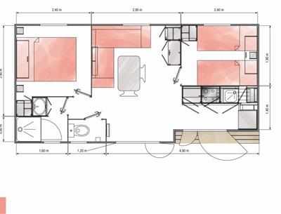 Mobil-home Déclik Riviera Campin Kost ar Moor Fouesnant