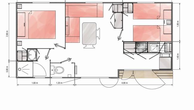 Mobil-home Déclik Riviera Campin Kost ar Moor Fouesnant