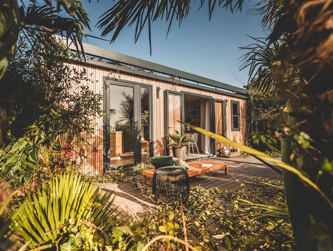 mobil-home Cottage à louer cote jardin premium camping Kost Ar Moor fouesnant bretagne