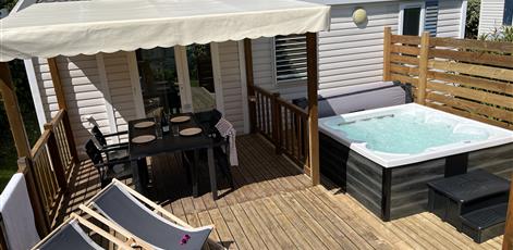 mobil-home Cottage à louer 2 chambres jacuzzi spa camping Kost Ar Moor fouesnant bretagne - Camping Kost Ar Moor - Fouesnant
