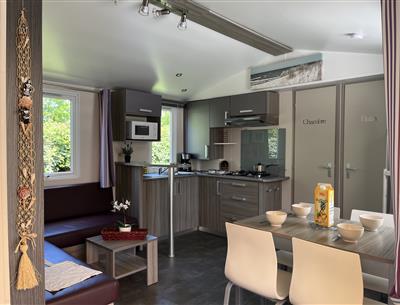 mobil-home Cottage à louer 2 chambres jacuzzi spa camping Kost Ar Moor fouesnant bretagne