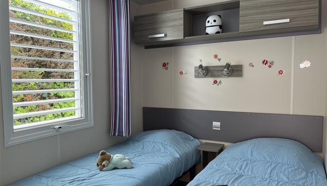 mobil-home Cottage à louer 2 chambres jacuzzi spa camping Kost Ar Moor fouesnant bretagne