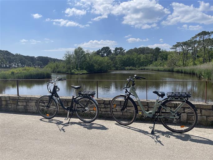 Vélo dans polder de Mousterlin - Fouesnant