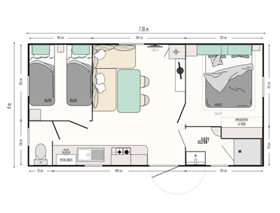 mobil-home Grand confort Supérieur camping Kost Ar Moor Fouesnant