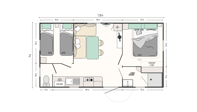 mobil-home Grand confort Supérieur camping Kost Ar Moor Fouesnant
